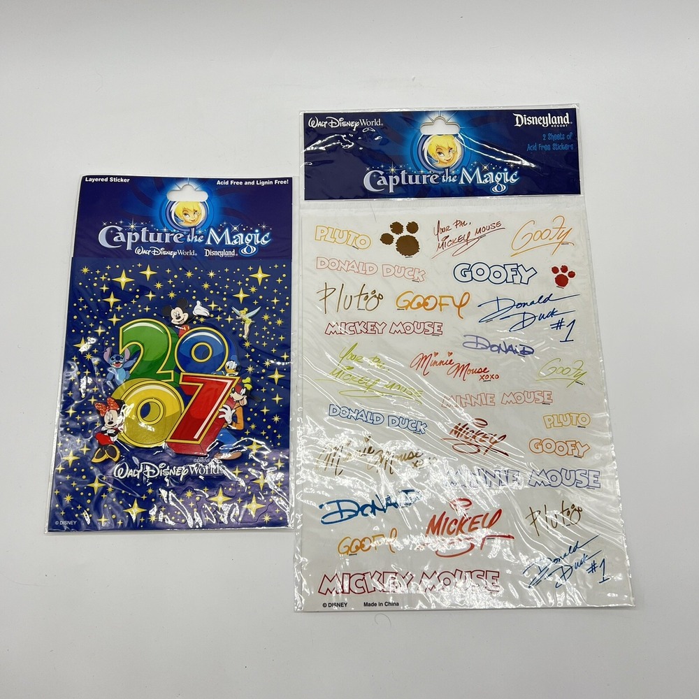 Disney Parks Capture The Magic Scrap Book‎ Stickers 2007 & Character Signatures